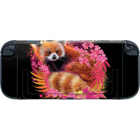 Red Panda with Flowers by Sheena Pike Nintendo Switch 2 (2025) with Joy-Con Skin